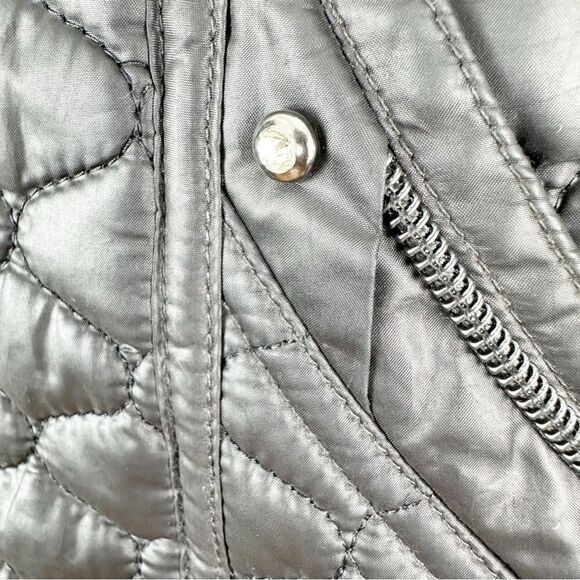 Laundry by Shelli Segal Black Quilted Coat Jacket w/Hood Flattering Fit Small - Picture 8 of 13